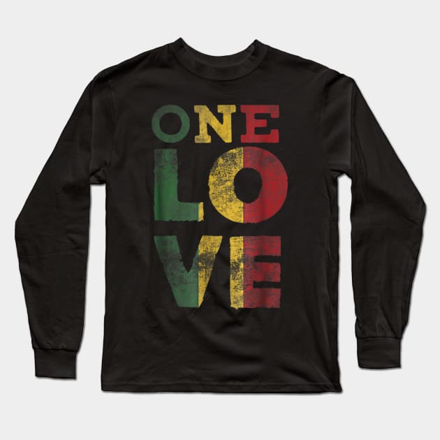 One Love T Shirt Rasta Reggae Men Women Kids Gift Tee Shirts Long Sleeve T-Shirt by Tisine